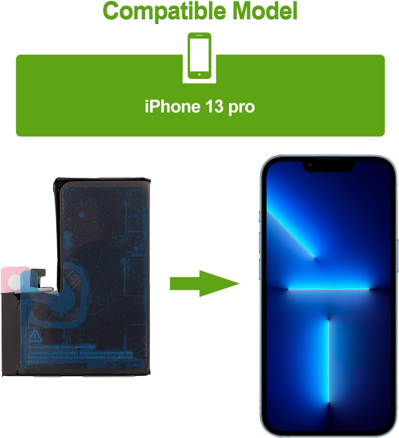 Replacement Battery A2656 Compatible with iPhone 13 Pro A2638 A2483 A2636 with Tools