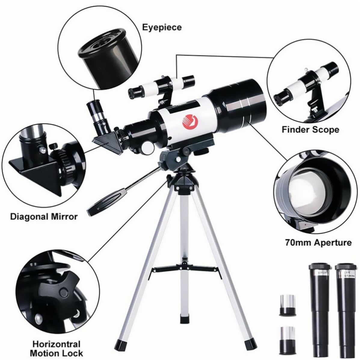 Telescopio Astronomico con Monoculare Treppiede 150x