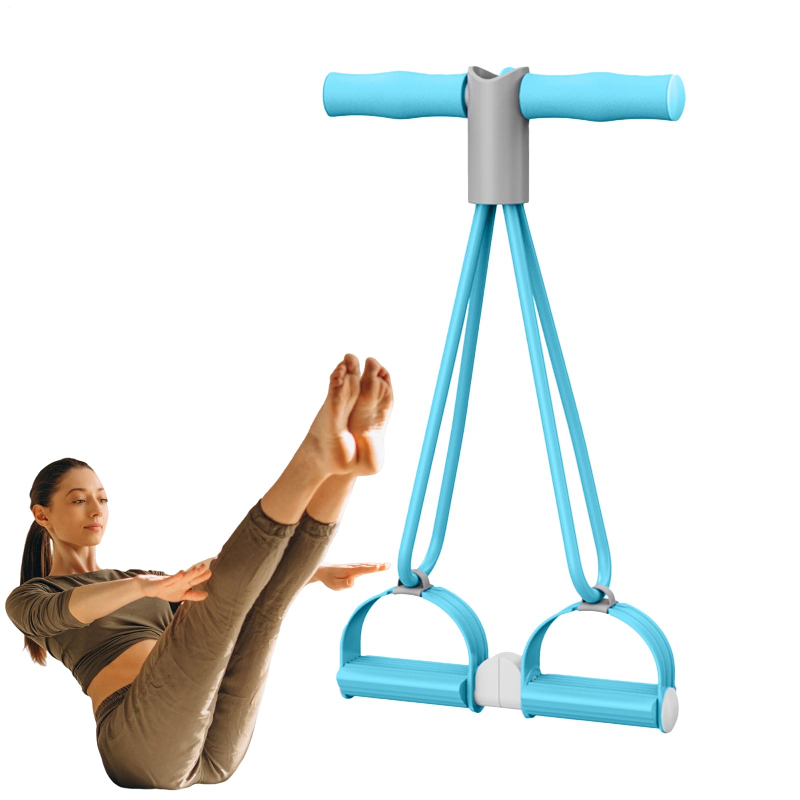 Elástico Pies Fijos de Resistencia, Bandas de Ejercicio, Equipo de Entrenamiento de 4 Bandas para el Afinamiento del abdomen, los Brazos y las Piernas para Hombres y Mujeres en Casa o en