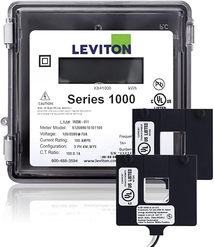 Leviton 1O240-1W Series 1000 120240V 100A 1P3W Kit para exteriores con 2 CT de núcleo dividido