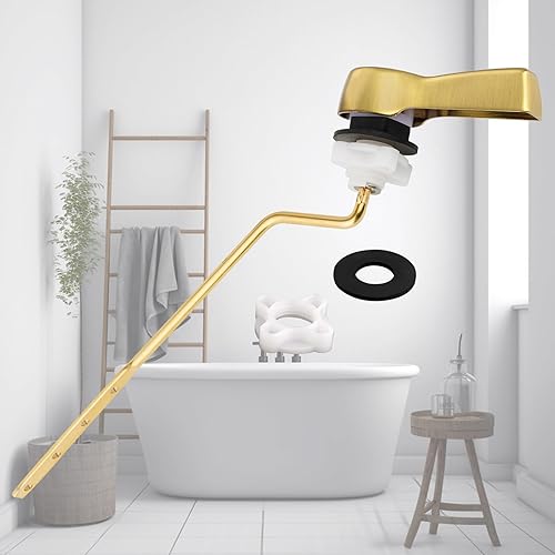 Miniatura 5 de Hibbent Paquete de 2 palancas universales de repuesto para tanque de inodoro, manijas de viaje de repuesto para mango de inodoro con cadenas de