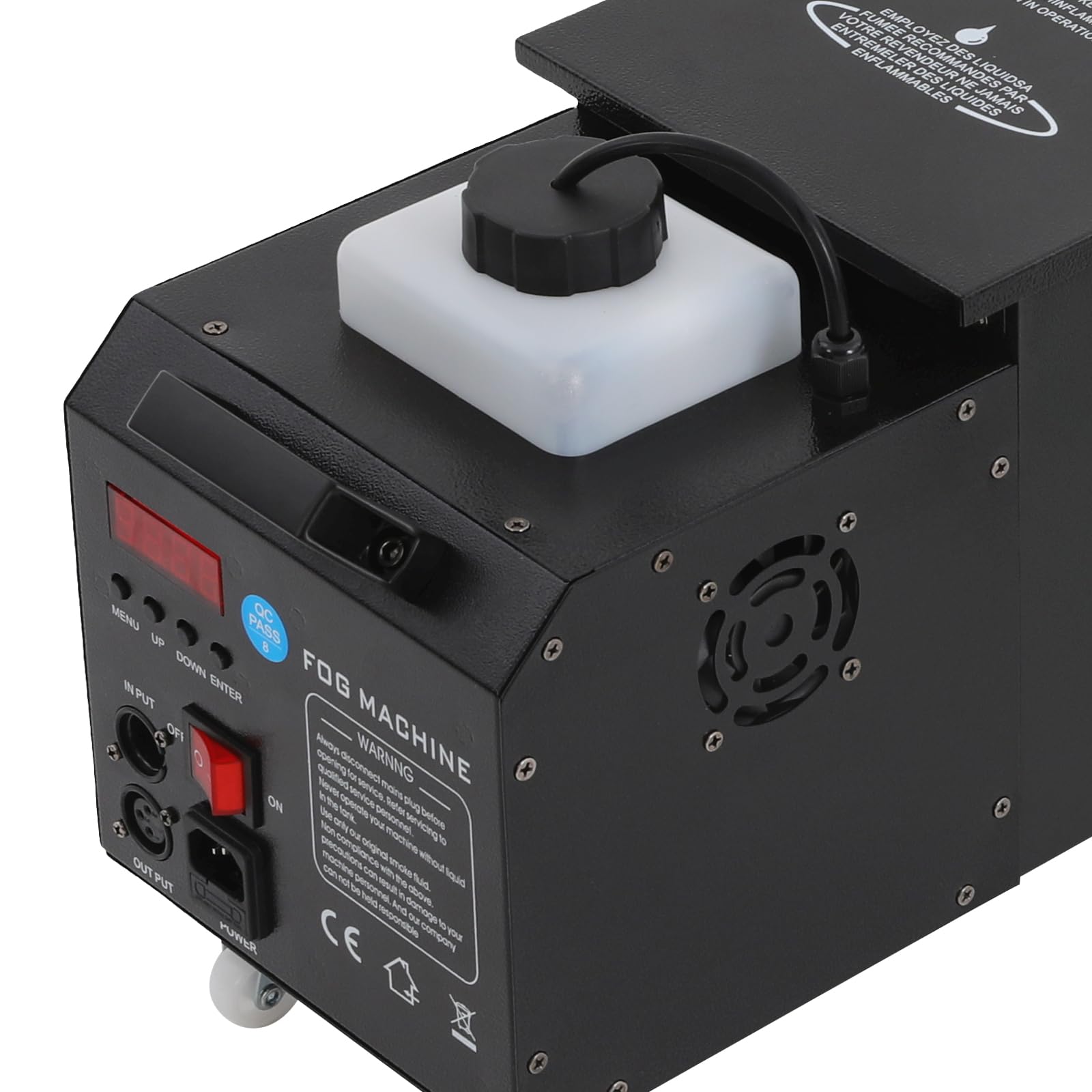 Machine à fumée 2000 W, machine à brume à base d'eau avec tuyau, réservoir d'eau de 5 l et réservoir d'huile de 1,5 l pour spectacles sur scène, bars, KTV, mariages, fêtes