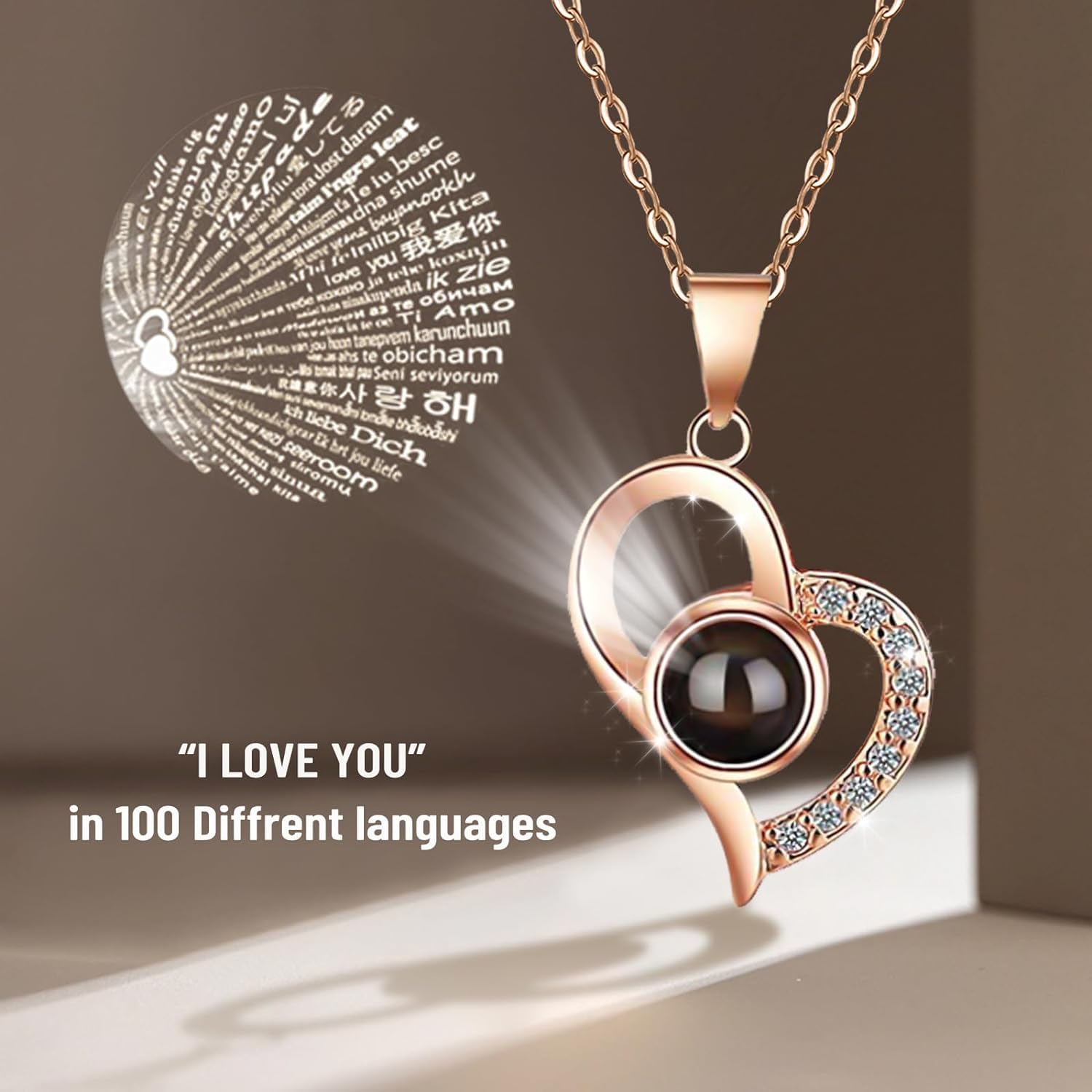 Yamonic Rosa Eterna Regalo Donna,Rosa Stabilizzata con Collana Donna,Regali San Valentino per lei,Idea Regalo per Lei,Confezione Regali Compleanno Anniversario Festa della Mamma Natale