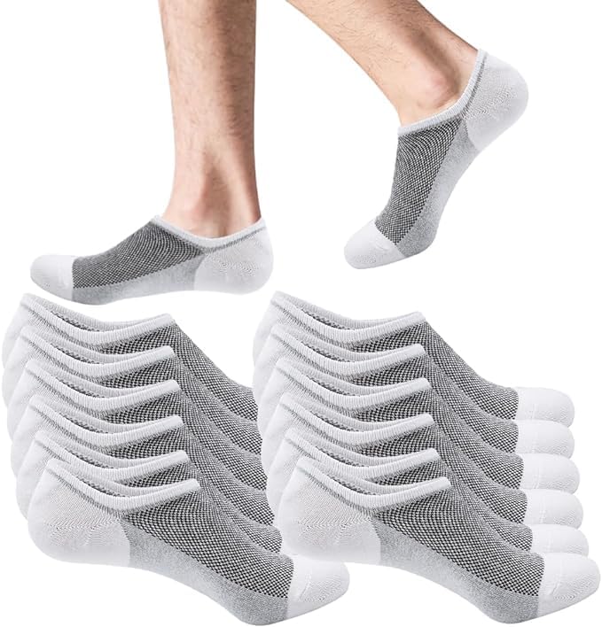 Ankle Athletic Socks for Men,6 Pairs, Breathable and Non-Slip, Size EUR 43-48 (multi)