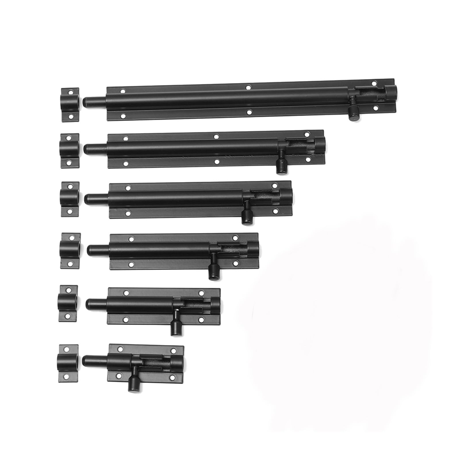 Ygmnqal Black 2-8" Window Catch Lock Door Buckle Heavy Duty Large Garden Gate Shed Sliding Tower Bolt Latch Home Hardware(,6Inch)