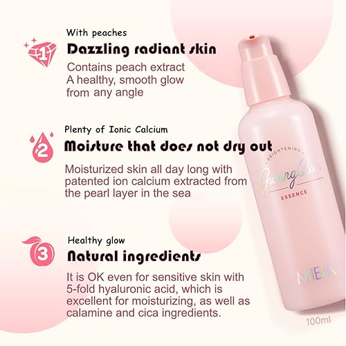 Miniatura 3 de MiBA Ion Calcium Radiant Essence 3.4 fl oz  3.38 fl.oz Peachy Moisture Luminous Essence. Humedad que no se seca. Resplandor de humedad. Ingredientes