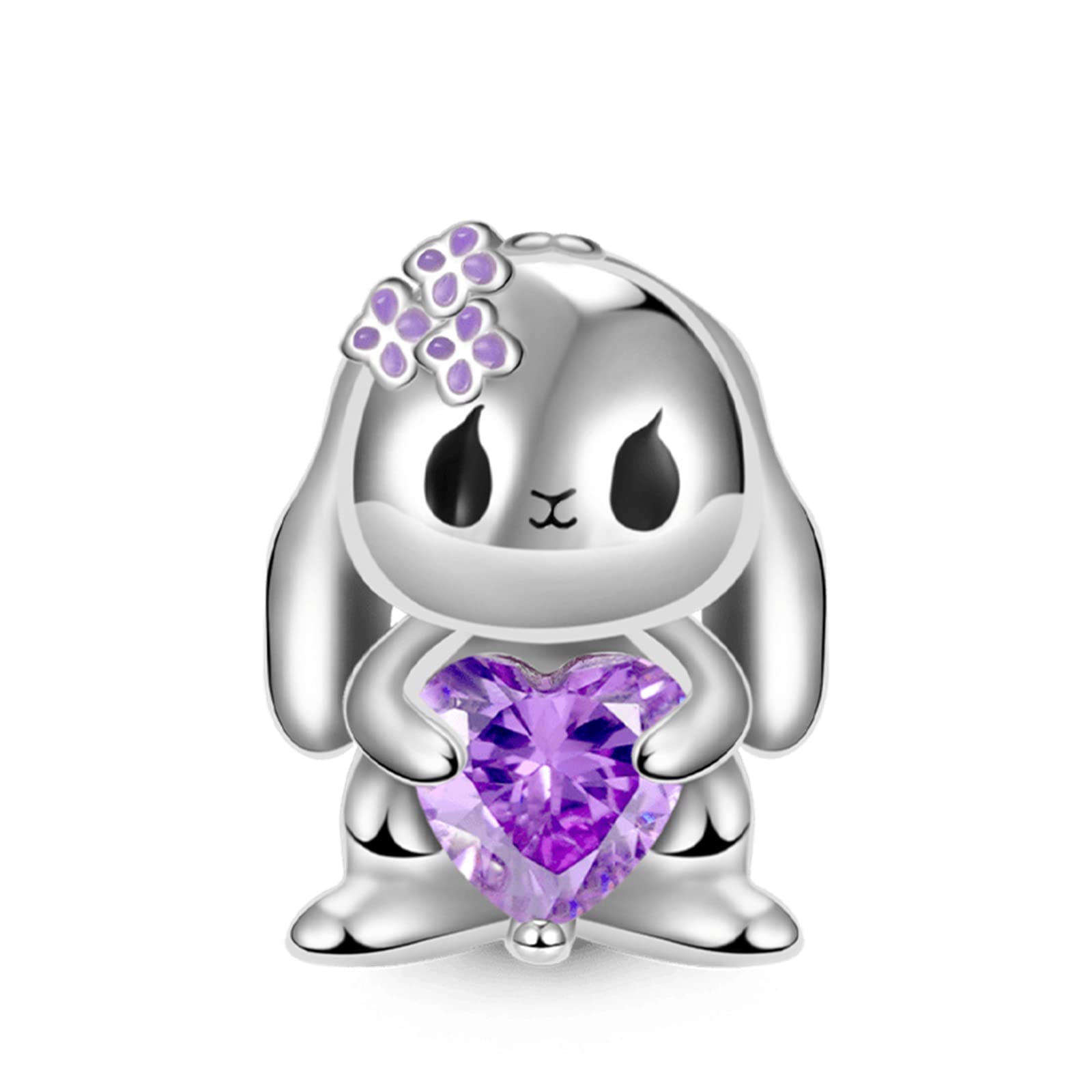 GNOCE Embraces Heart Gemstone Bead Charms 925 Sterling Silver Rabbit Horse Triceratops Snake Monkey Cat Platypus Sloth Bear Pig Yak Ghost Matryoshka Doll Jewelry Gift for Women