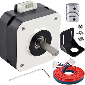Nema 17 Stepper Motor 42   23mm DC 12V 3D Printer Stepper Motor 1.8  with Bracket 1m 2-Phase 4-Pin Wire Cable Coupling for Creality CR-10 10S Ender 3 3D Printer/CNC Extruder/Y-Axis