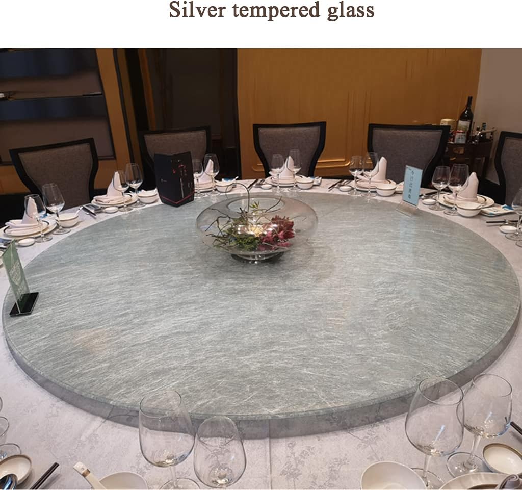 Wire Tempered Glass Dining Table Turntable Round Shape Diameter 80cm(31.5inch) Rotating Lazy Susan Aluminum Alloy Base/Plastic Steel Base