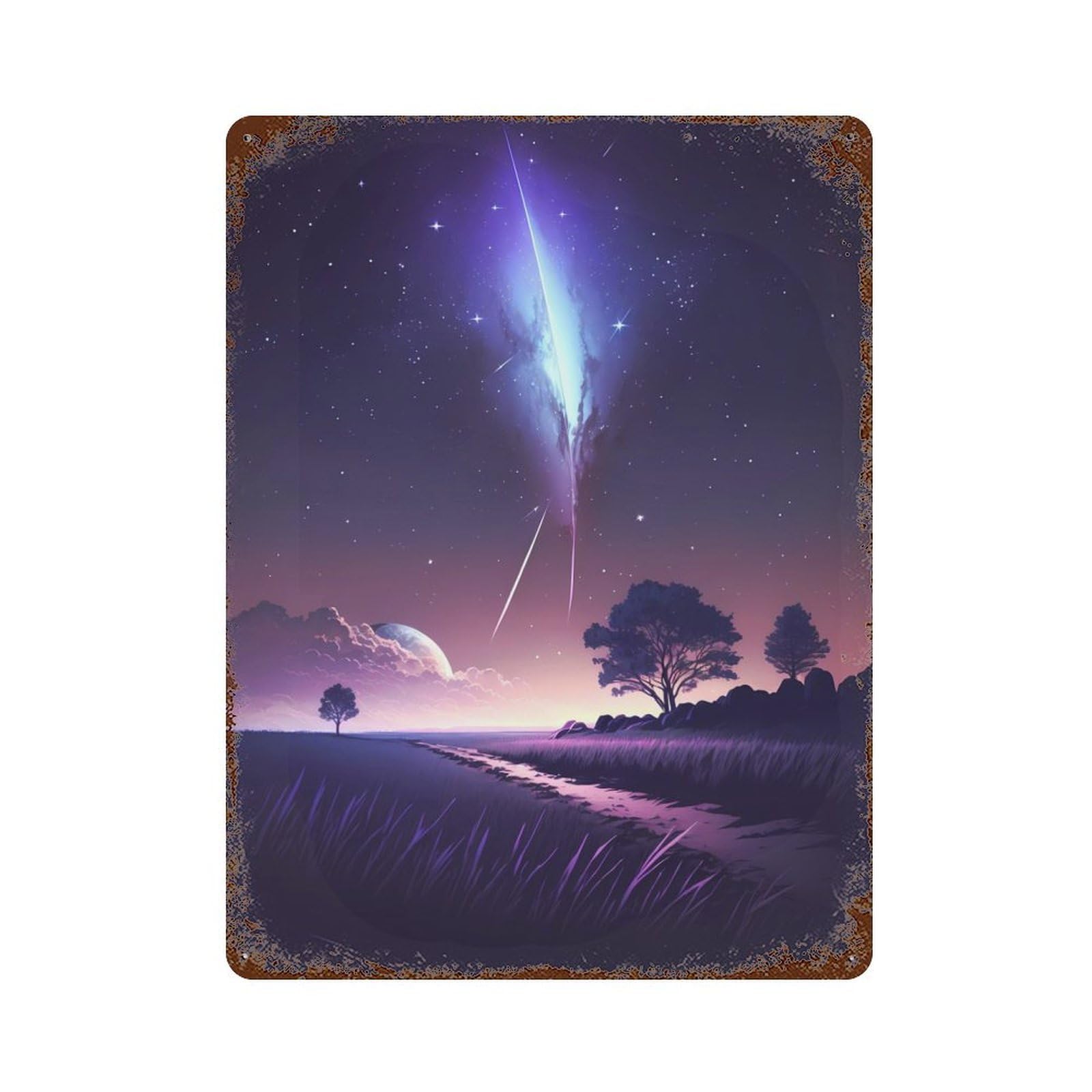 Garage Style Meteor Shower Memories Rustic Tin Plaque 15.7"x11.8", Classic Wall Plaque for Bar And Workshop