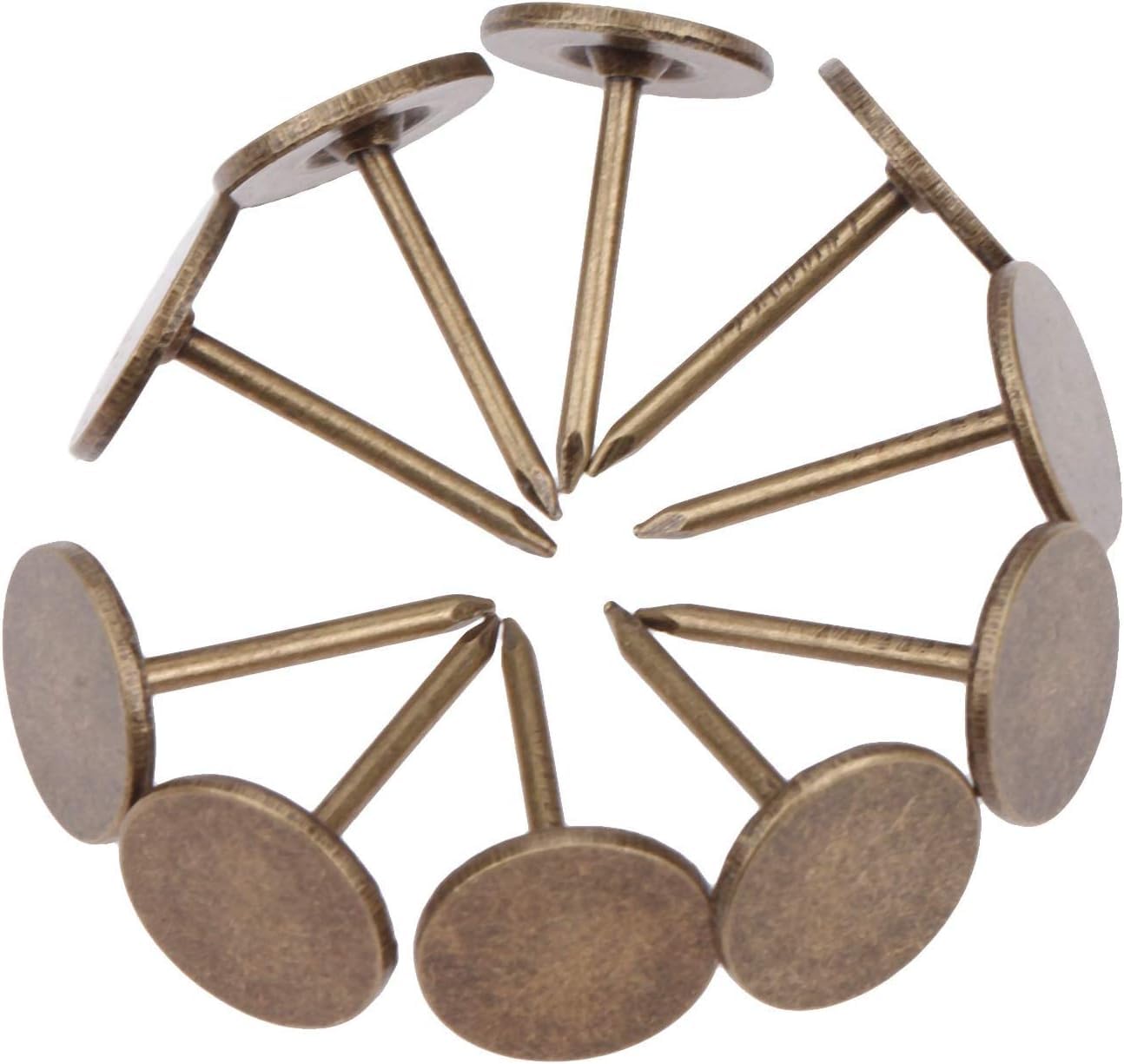 Tachuelas de tapicería, 100 Uds 11 * 17mm tapicería de Bronce Antiguo Clavos joyería Caja de Madera Muebles sofá Puerta Tachuela Decorativa Pasador