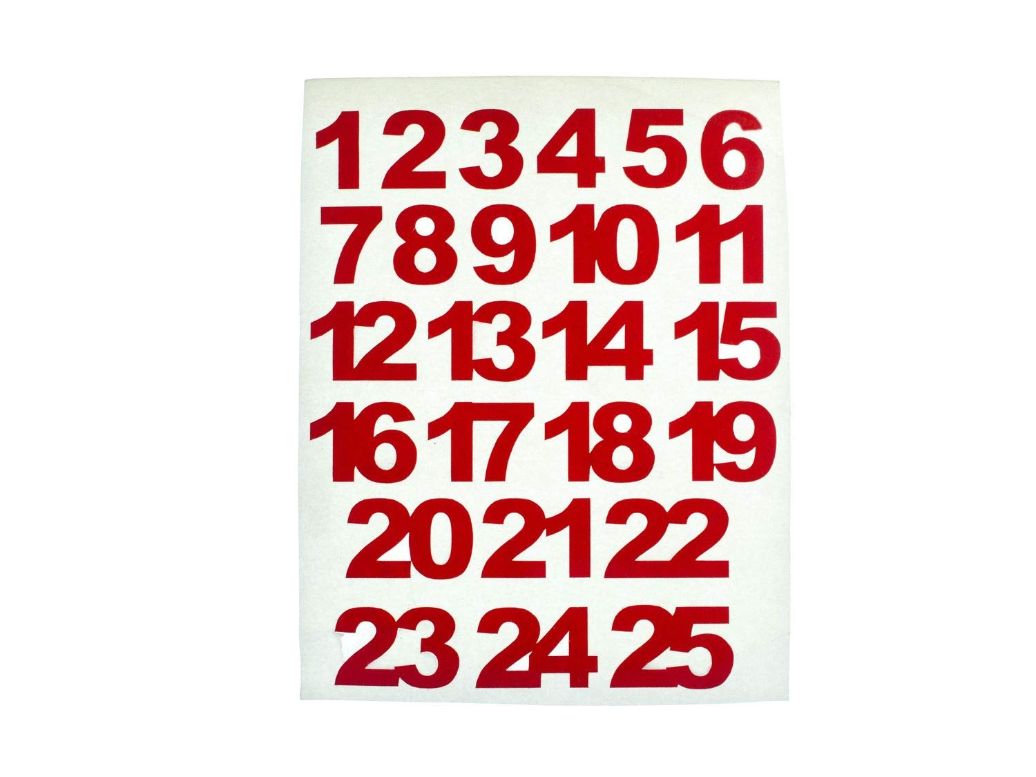 Numbers Miniblings Sticker Red 24 25 Advent Calendar 1-25 X-Mas XL 25Mm, 20x15mm