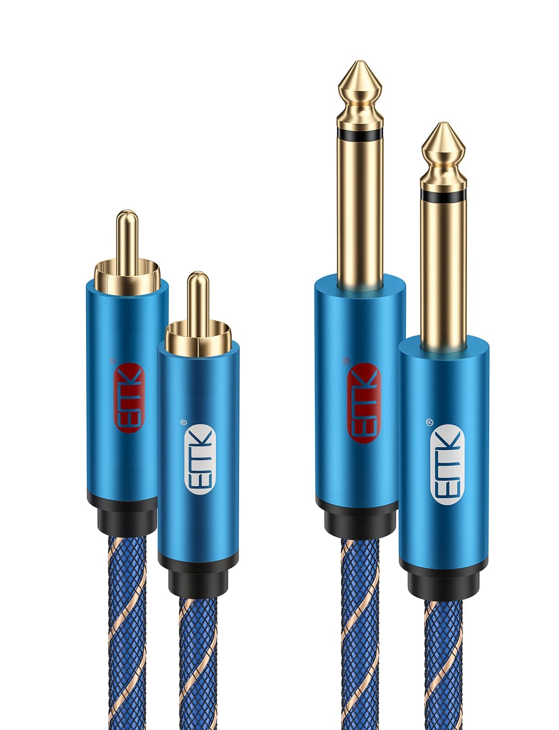 Cavo da 6,35 mm a RCA doppio 1/4 TS maschio a doppio cavo audio stereo RCA maschio per charra ricevore AV amplificatore altoparlante Home Theater  44