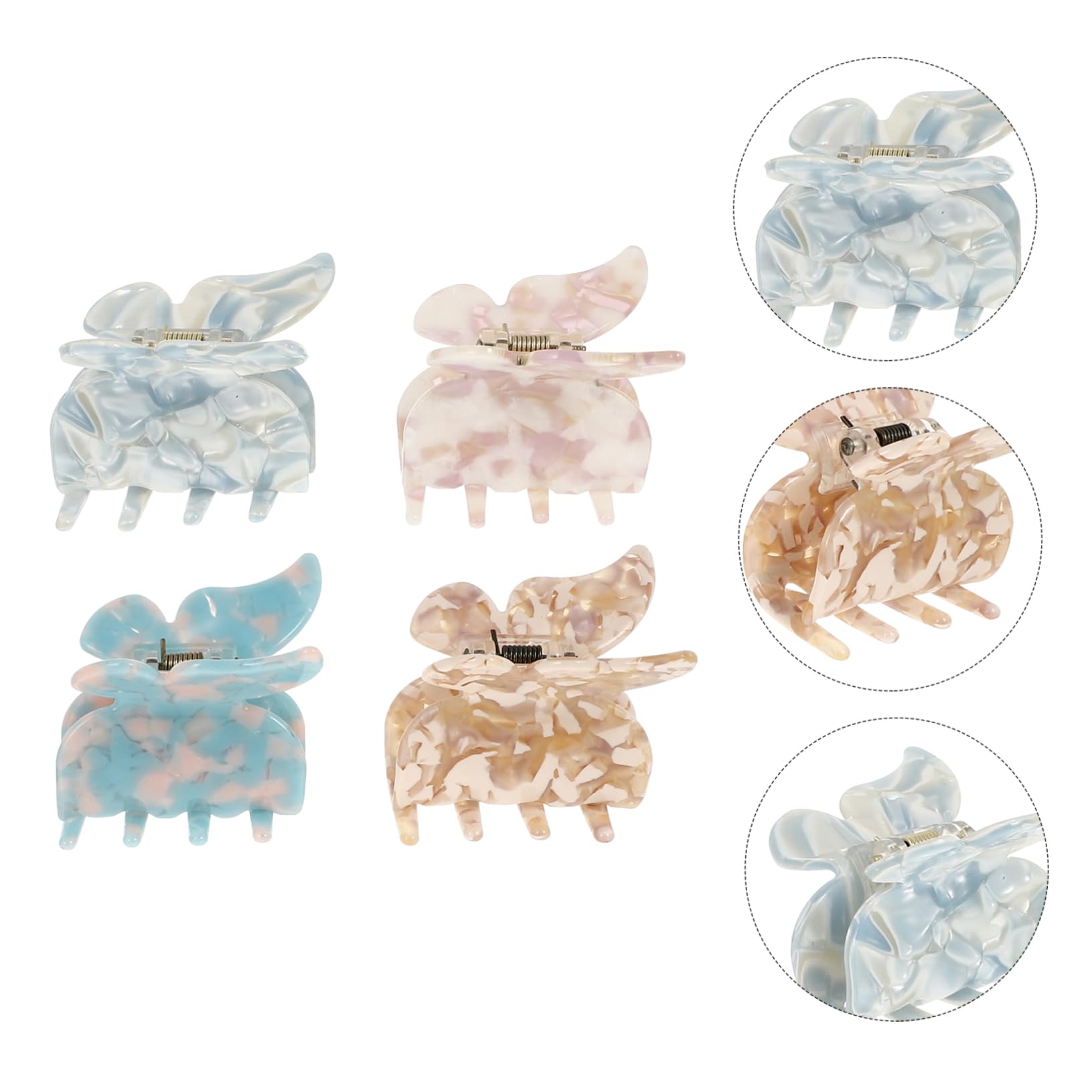 Baluue 16stücke Schmetterlings-haarklammern Für Damen Langlebige Haarspangen Im Vintage-stil Für Kreative Frisuren Wasserblau Und Blumenmustern Haarschmuck-set