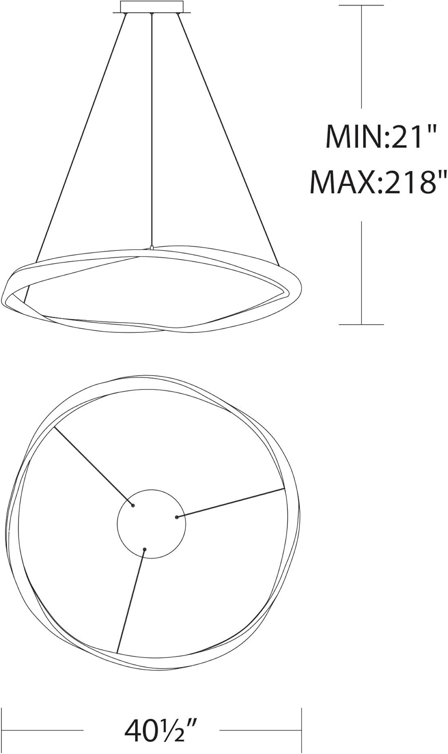WAC Lighting dweLED, Eternal 41in LED Pendant 3000K in Black