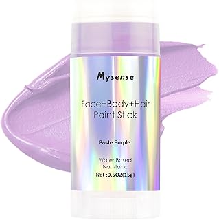 Mysense Pastel Purple Face Body Hair Paint Stick,Water Based Washable Temporary Hair Color,Non-toxic Cream Body Paint for Adults and Children Halloween Costume Ursula Cosplay Makeup,0.5oz
