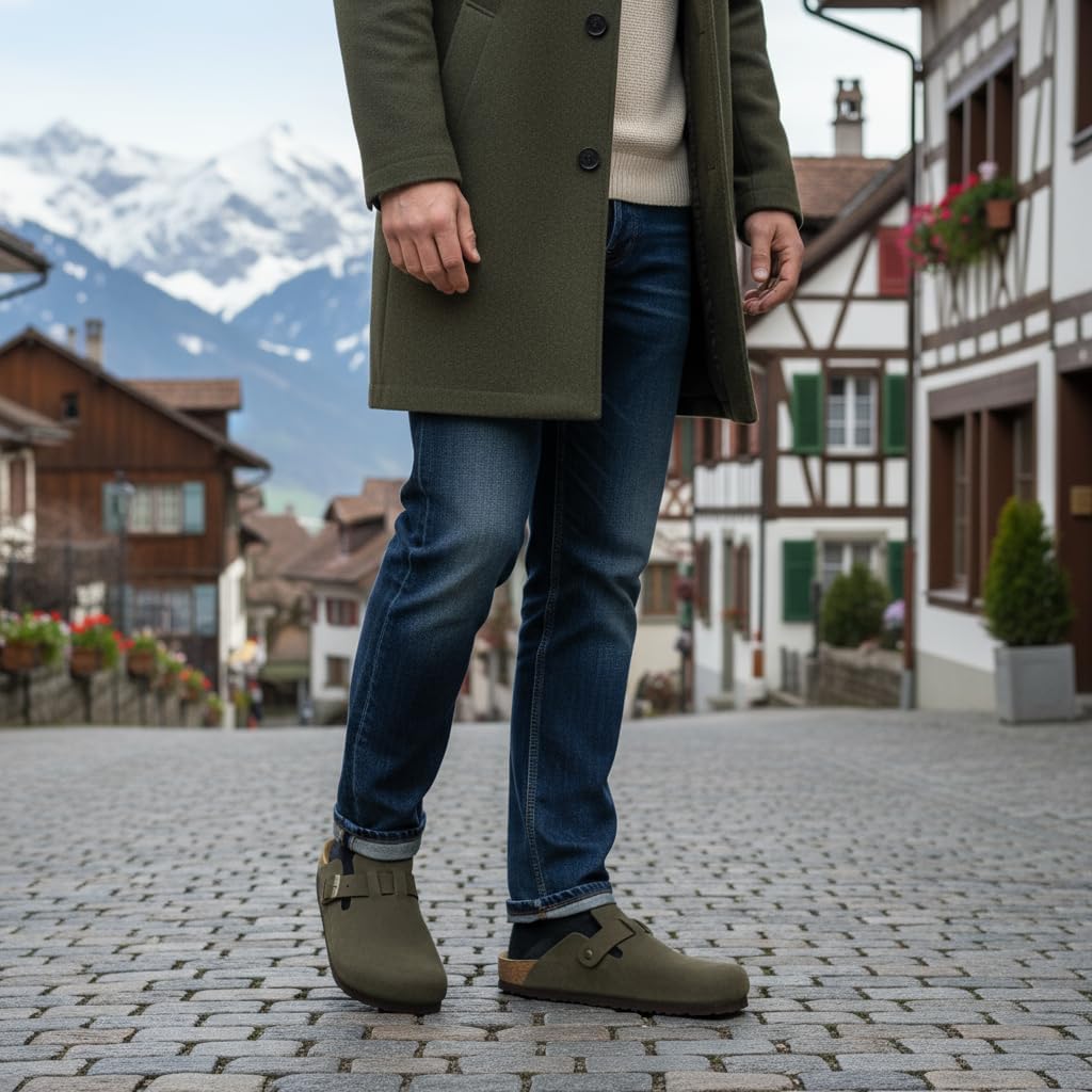 CUSHIONAIRE Haze Mens Clogs | Comfortable Slip-On Clogs for Men with Arch Support and Cork Suede Footbed | Perfect Potato Shoes for Indoor & Outdoor Use - Image 3