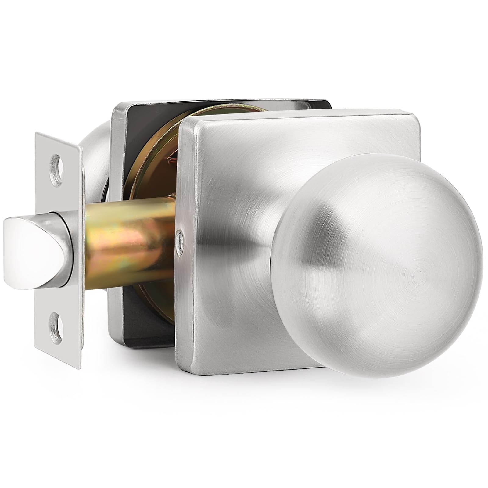Brushed Nickel Privacy Door Knobs - Lockable & Secure -18