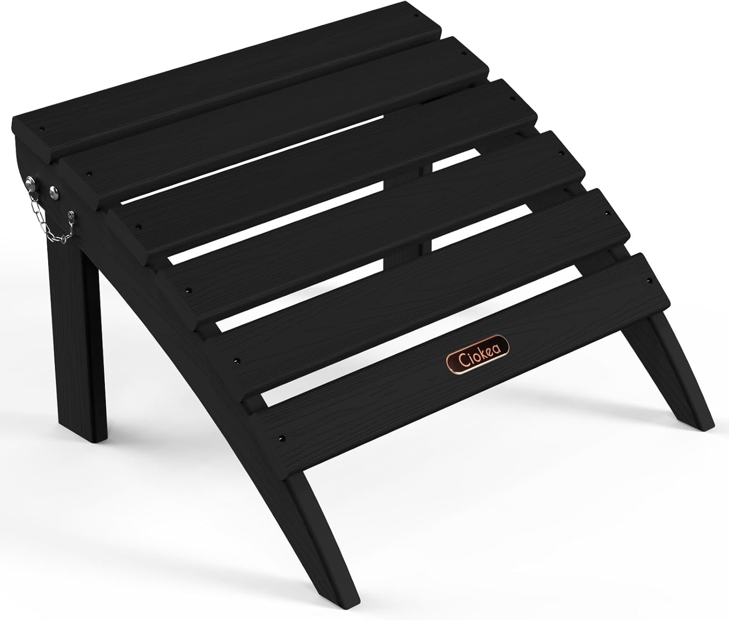 Ciokea Plastic Folding Footstool for Deck Backyard Patio Outdoor Poolside Porch Lawn Indoor, Black