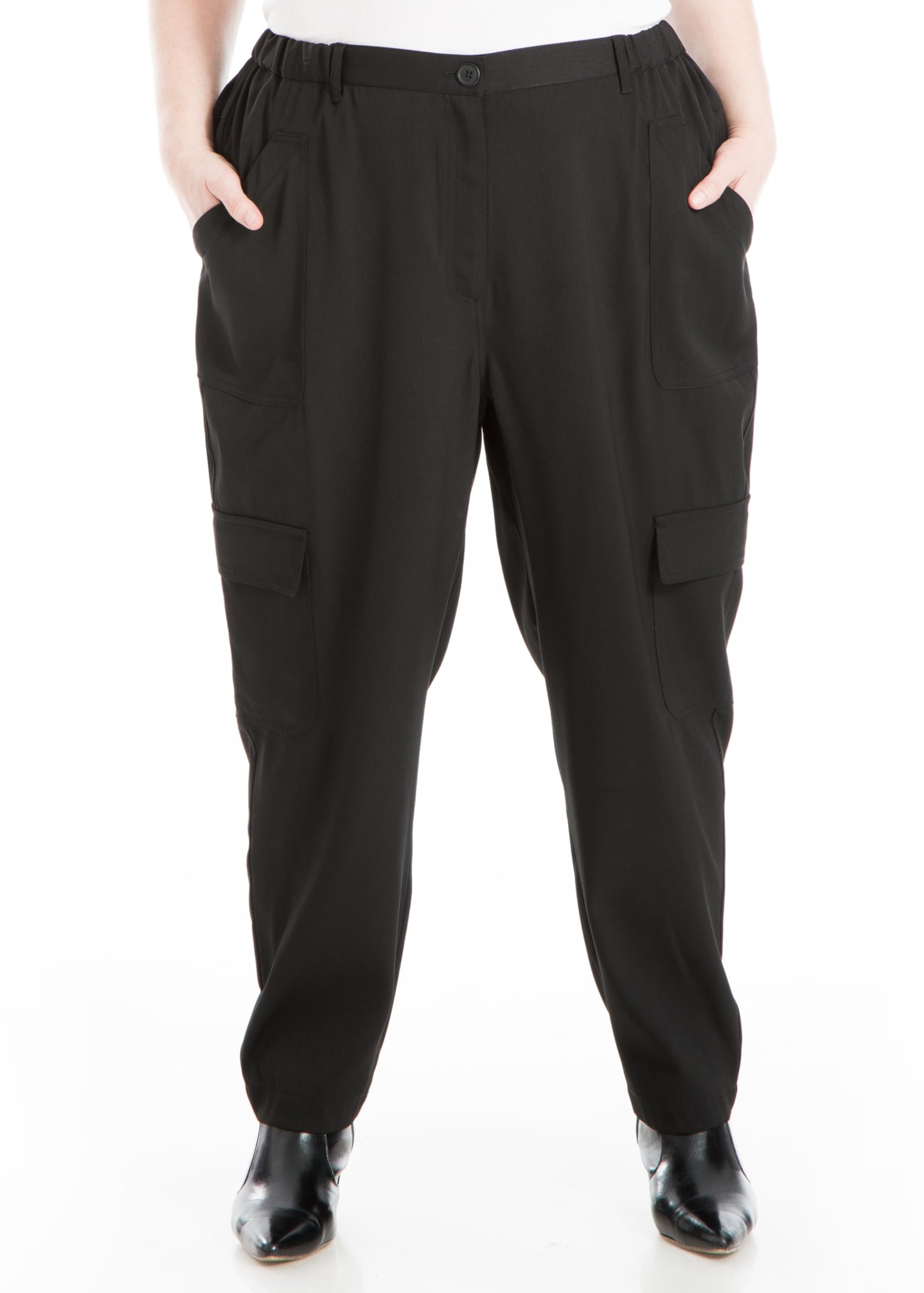 Max Studio Womens Plus Size Soft Twill Ankle Cargo PantPants