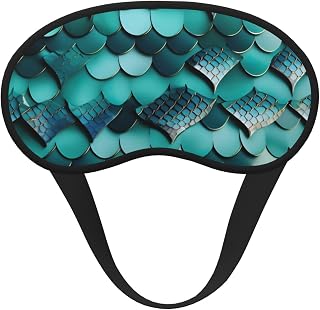 Mermaid Fish Scale Print Print Sleep Eye Mask for Women & Men, Light Blocking Blindfold for Deep Sleep, Nap, Travel, Grey Eye Cover for Side Sleepers