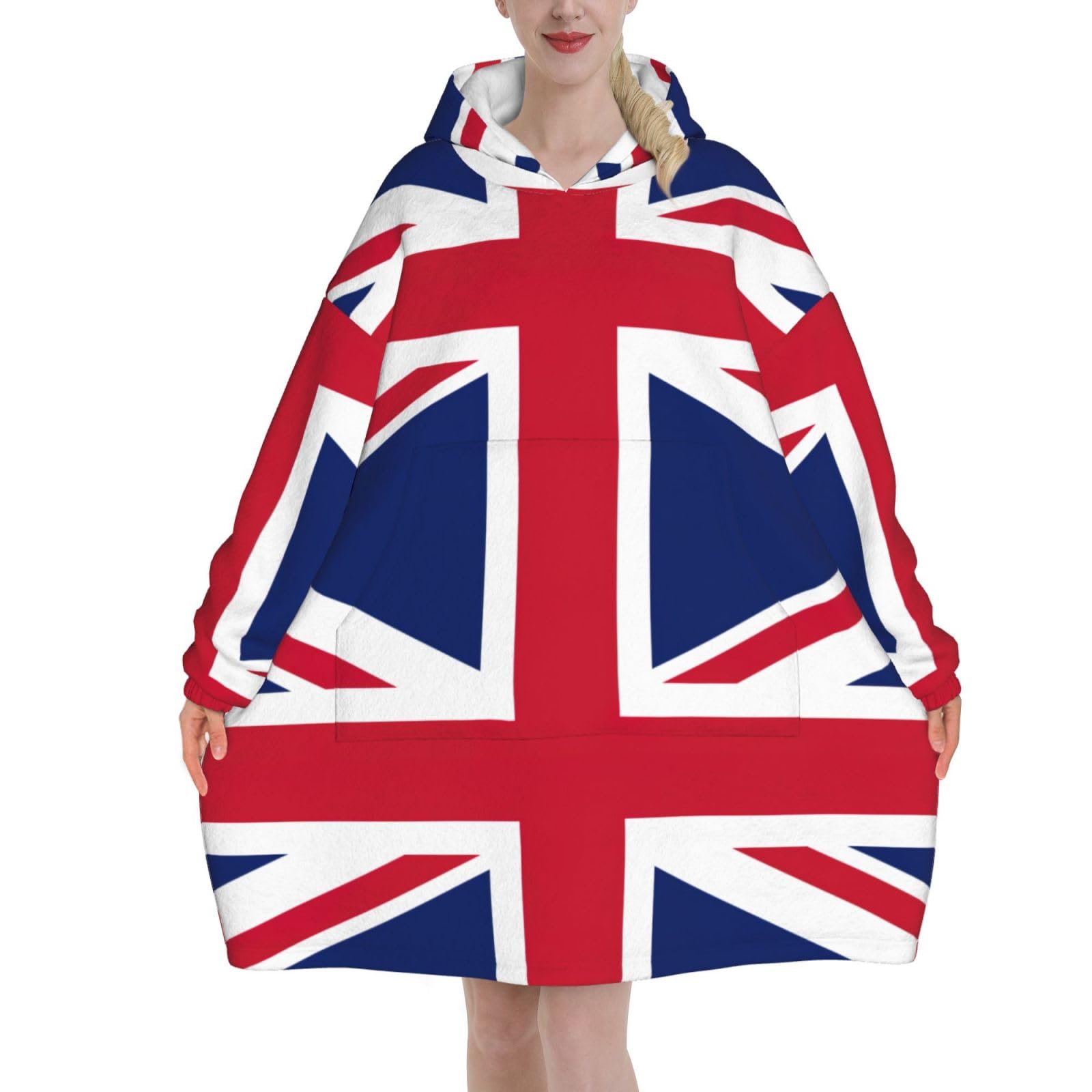 Couverture à capuche imprimée Union Jack, cadeau idéal pour femme - 8