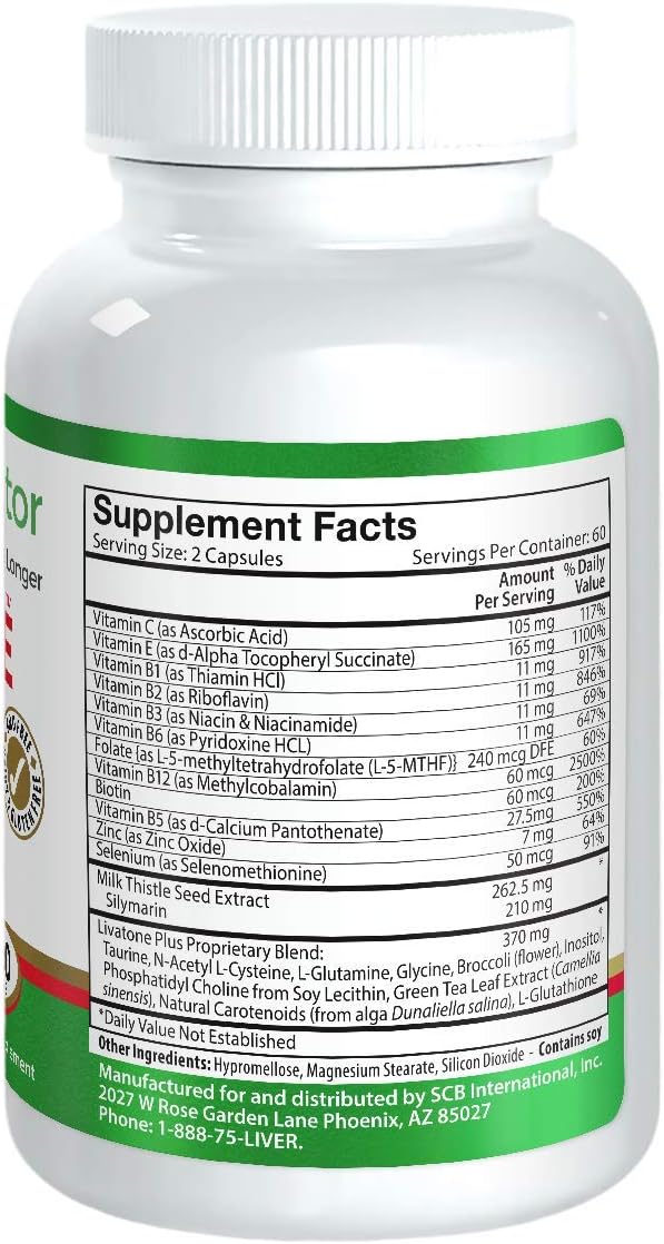Plus Liver Detox Capsules Liver Cleanse and Detox Pills with Milk Thistle and Antioxidants (120 Count)