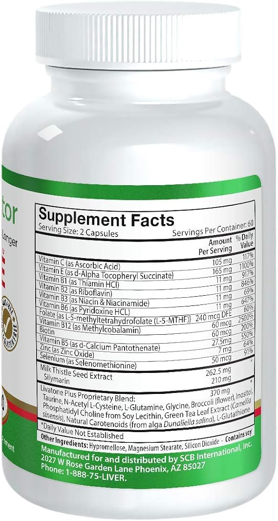 Plus Liver Detox Capsules Liver Cleanse and Detox Pills with Milk Thistle and Antioxidants (120 Count)