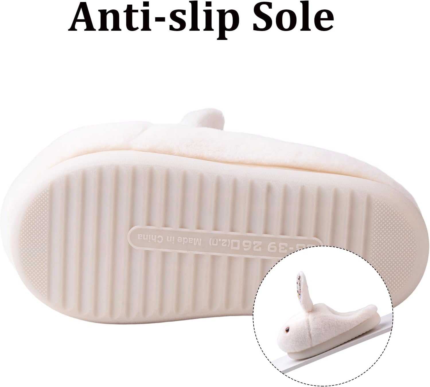 Womens Bunny Warm Slippers Soft House Memory Foam Lightweight Slippers Fleece Lining Rabbit Shoes - Image 5