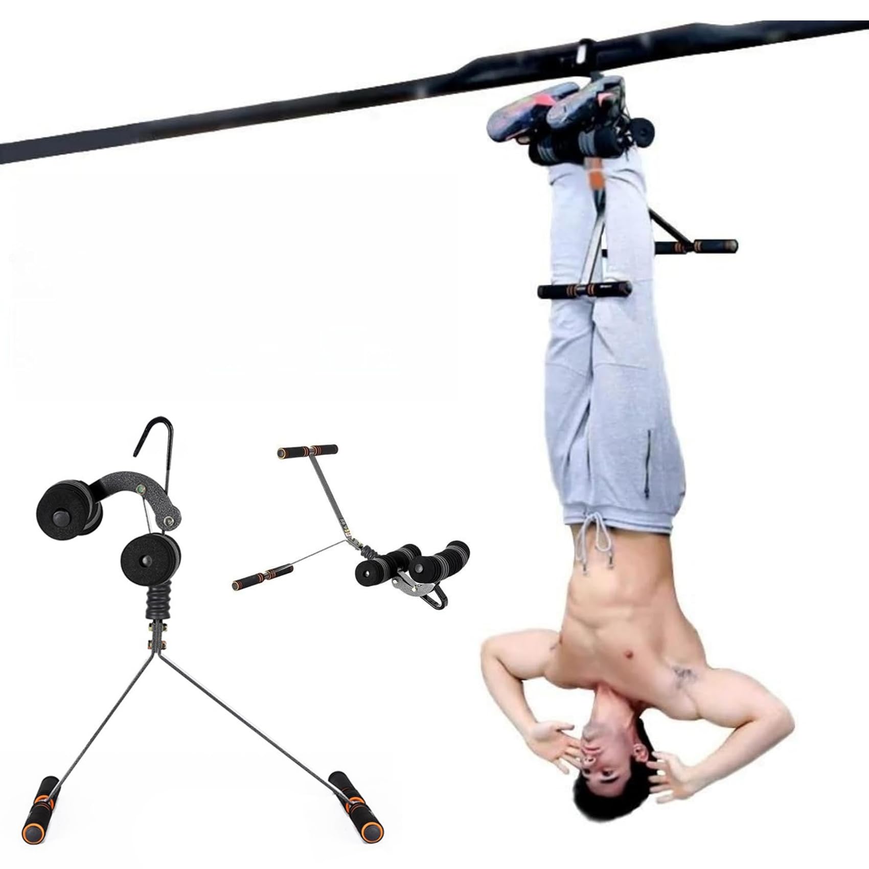 Amazon.co.jp: 逆さ吊り ぶら下がりトレーニング 腹筋マシーン 足固定