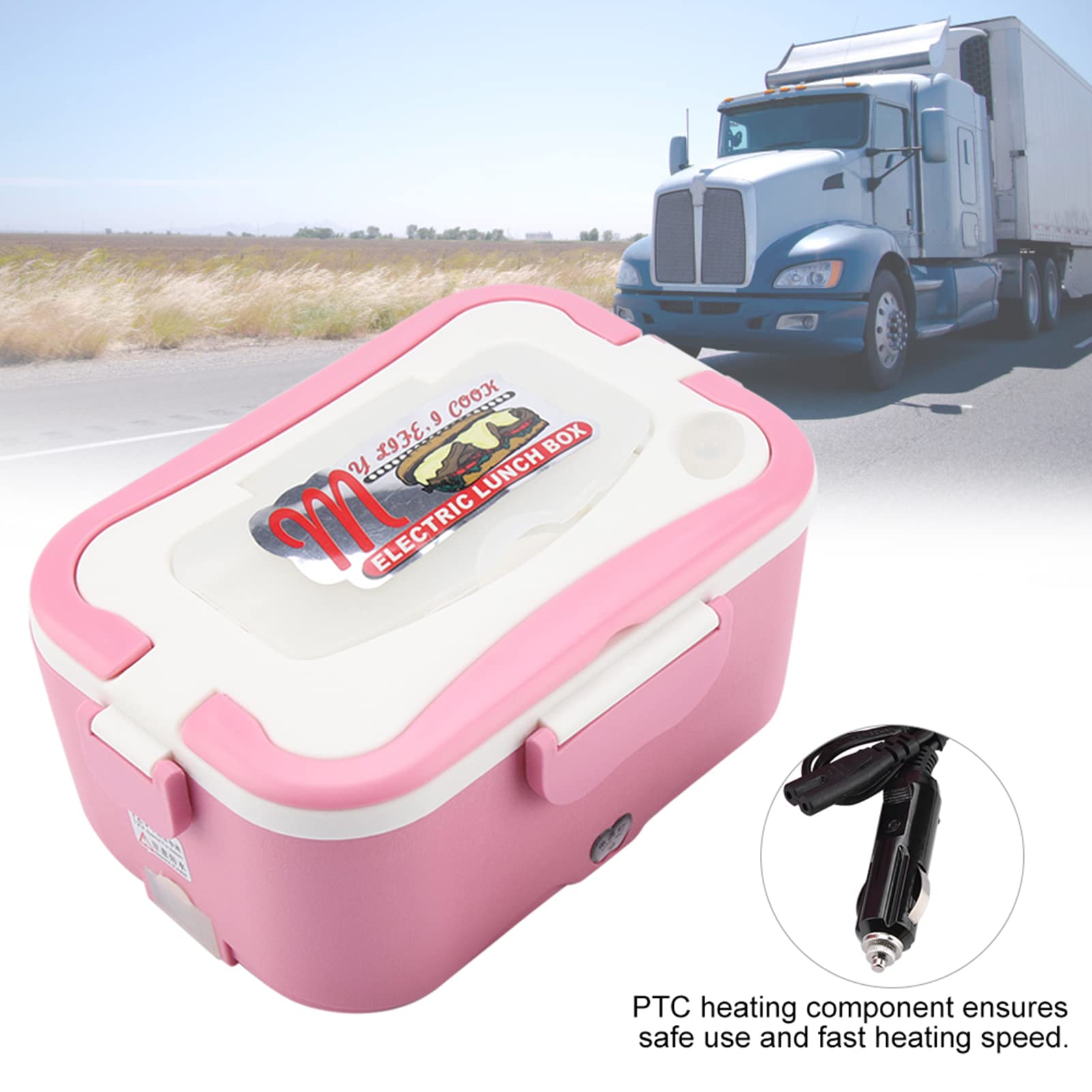 do elektrycznego podgrzewacza samochodowego pudełka na lunch, 1,5 l, przenośny przenośny do żywności, w podróży, zasilanie 12 V / 24 V DC, (24 V)