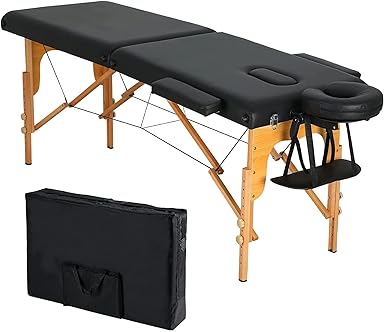 Zureni Memory foam Foldable Massage Table More Thicker & Wider Portable Spa Salon Bed Comes with Carrying Case