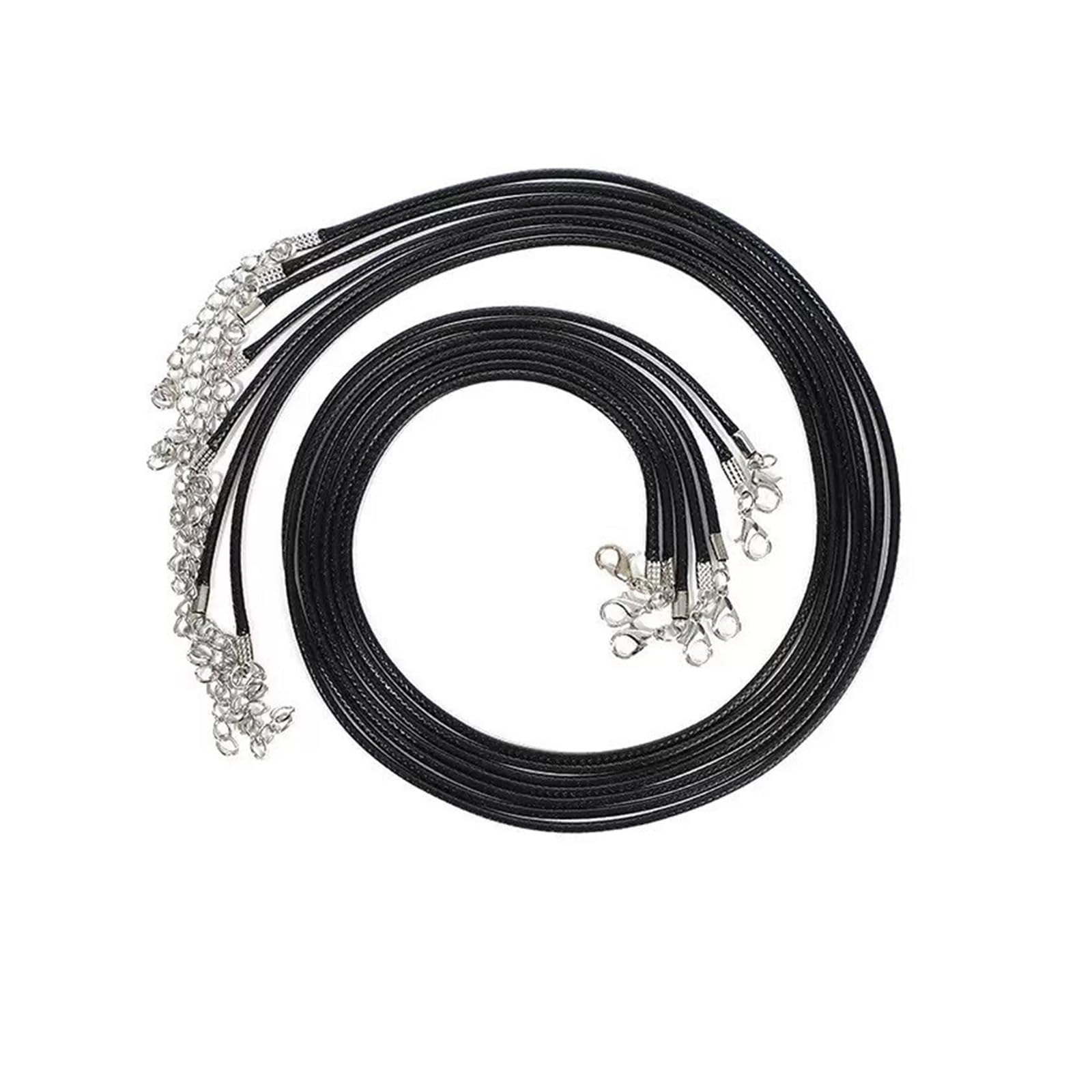 Necklace Cord 100Pcs 45cm Black Leather Braided Rope Necklaces