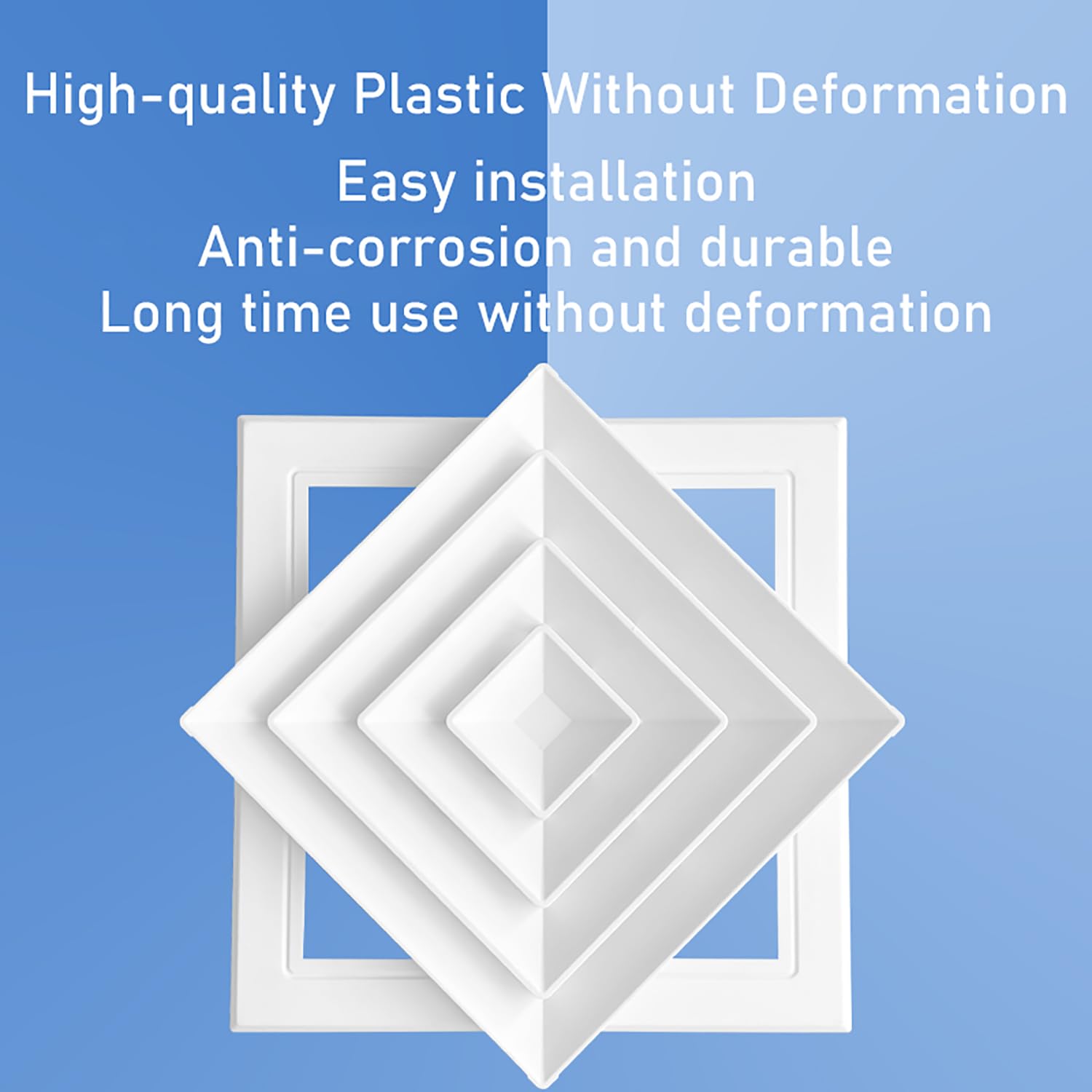 Fornitura A 3 Coni 10"x10" Con Rivestimento Preformato 8", Griglia di Alimentazione In Plastica ABS, Diffusore A Soffitto Per Presa d'aria, Ideale Per Riscaldamento, Raffreddamento E Ventilazione
