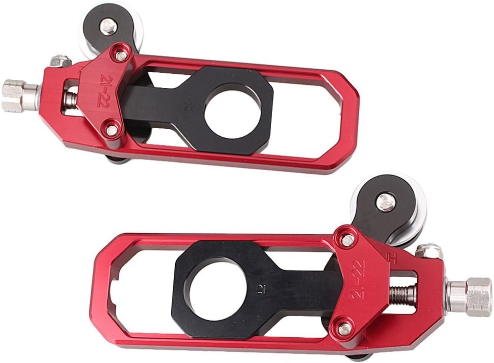 FSFY Motorcycle CNC Aluminum Drive Chain Adjuster Tensioner Kit for Kawasaki Ninja ZX-10R 2011-2015, Red