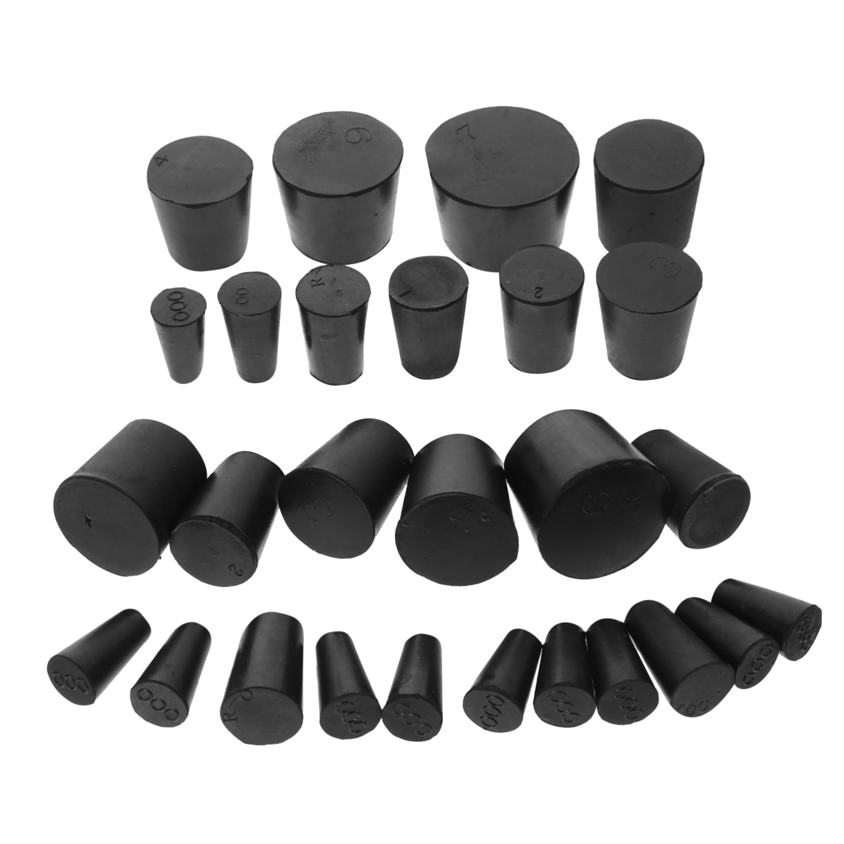 CHILDWEET 27pcs Solid Rubber Stopper Plug Rubber Stopper Lab Rubber Stoppers Labs Replacement Parts Stoppers Rubber Black