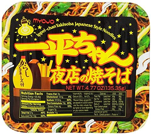 Myojo Ippeichan Yakisoba Japanese Style Instant Noodles, 4.77-Ounce Tubs (Pack of 12) (4 Pack (Pack of 12))