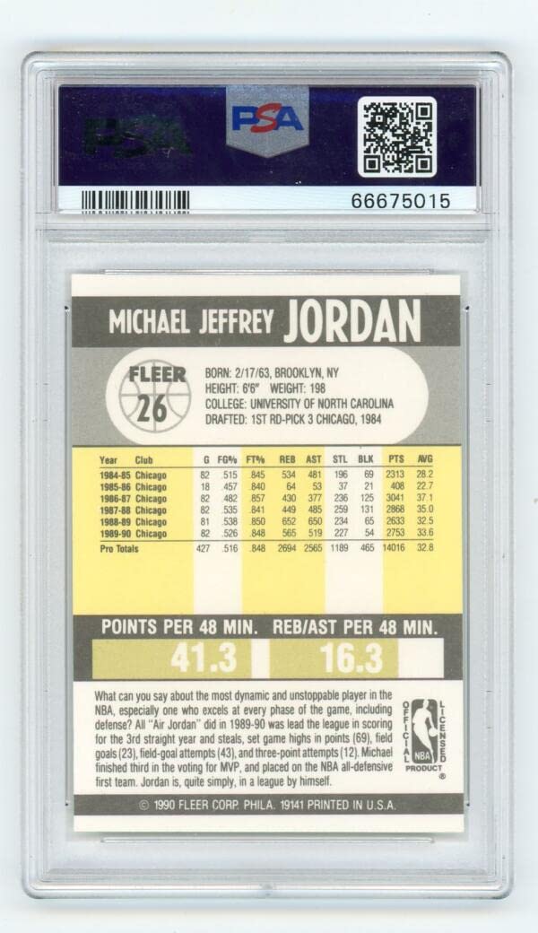 Amazon.com: Michael Jordan PSA GRADED 9 (Basketball Card) 1990-91
