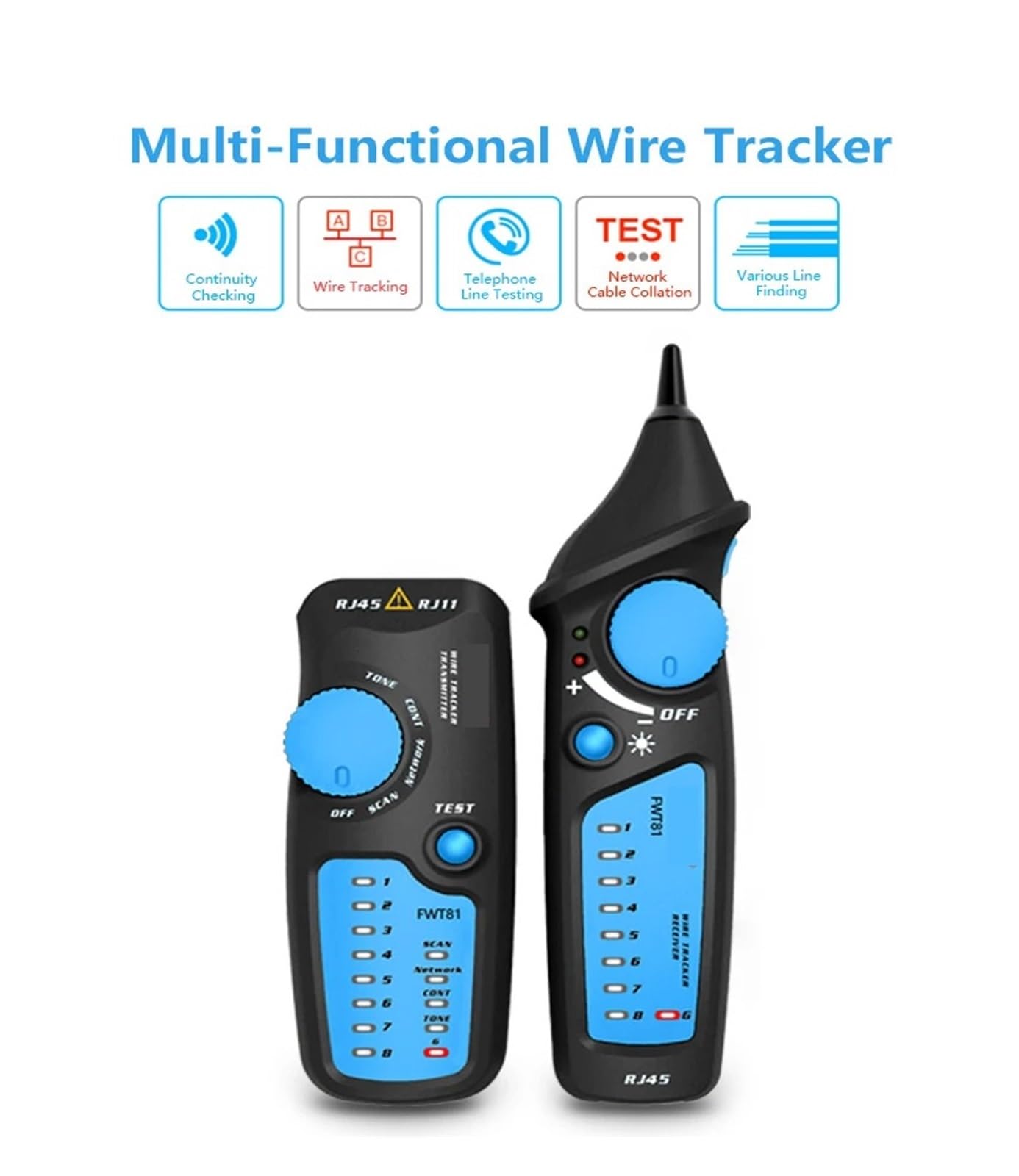 Netzwerkkabeltester, Netzwerkkabeltester, Ortungsgerät, Telefon, LAN-Netzwerke, TV, Stromleitungen, Tester,für Netzwerkkabel