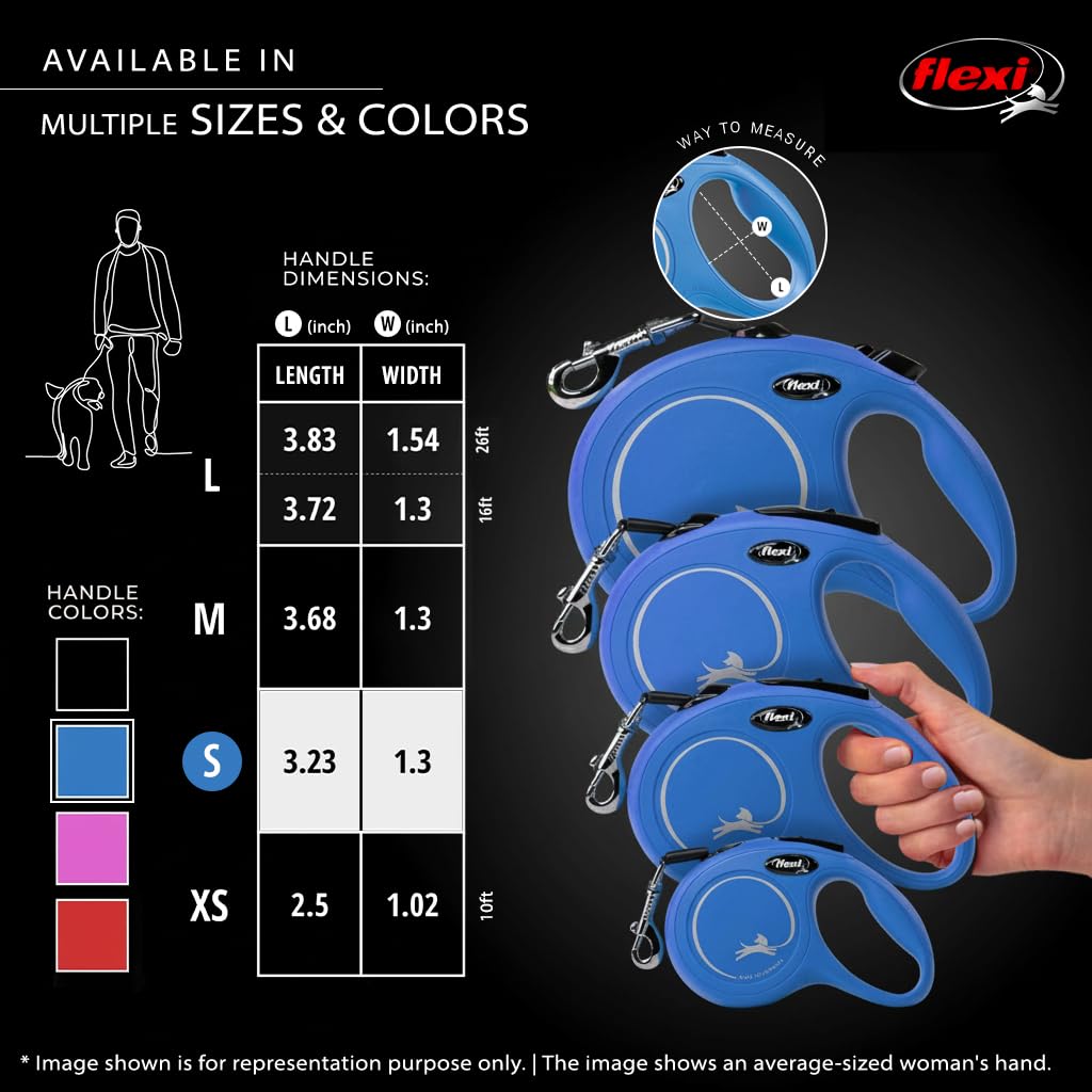 New Classic Tape Leash, 5m/16 ft., Small, Upto 15 kg, Blue 4