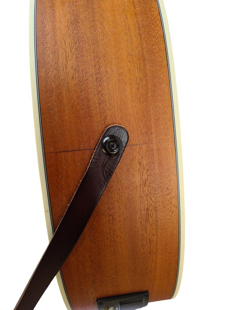 Stagg Gitarrengurt Leder braun – hochwertig & gepolstert mit Buckle-Design – verstellbarer Gurt für Akustik-, E- und Bassgitarre – bequem, robust & stilvoll – perfektes Zubehör für Gitarristenn