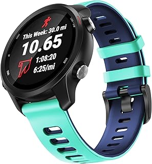 Pulseira NSmart compatível com Forerunner 245/645 Music/Vivomove/Vivomove HR and Active 3 - Nandos-Store (Verde com Azul)