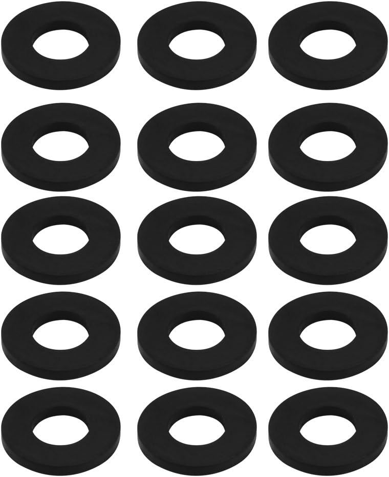 uxcell Nitrile Rubber Flat Washers 21.5mm OD 5mm ID 4mm Thickness for Faucet Pipe Water Hose, Pack of 15