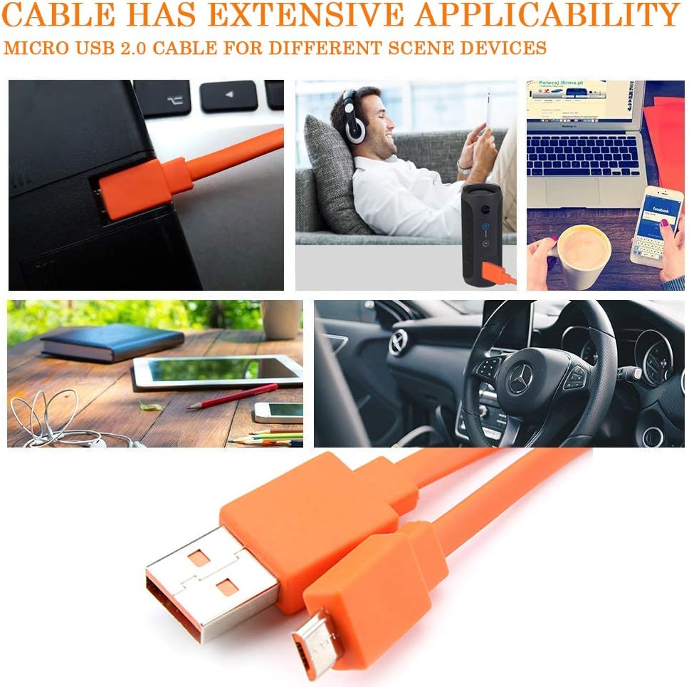 Tobysome Micro USB Charger Cable Cord Compatible with JBL Charge 3,Charge 2, Flip 4,Pulse 2,Flip 2,Flip 3,Charge 2 Plus Speaker and Android Phones