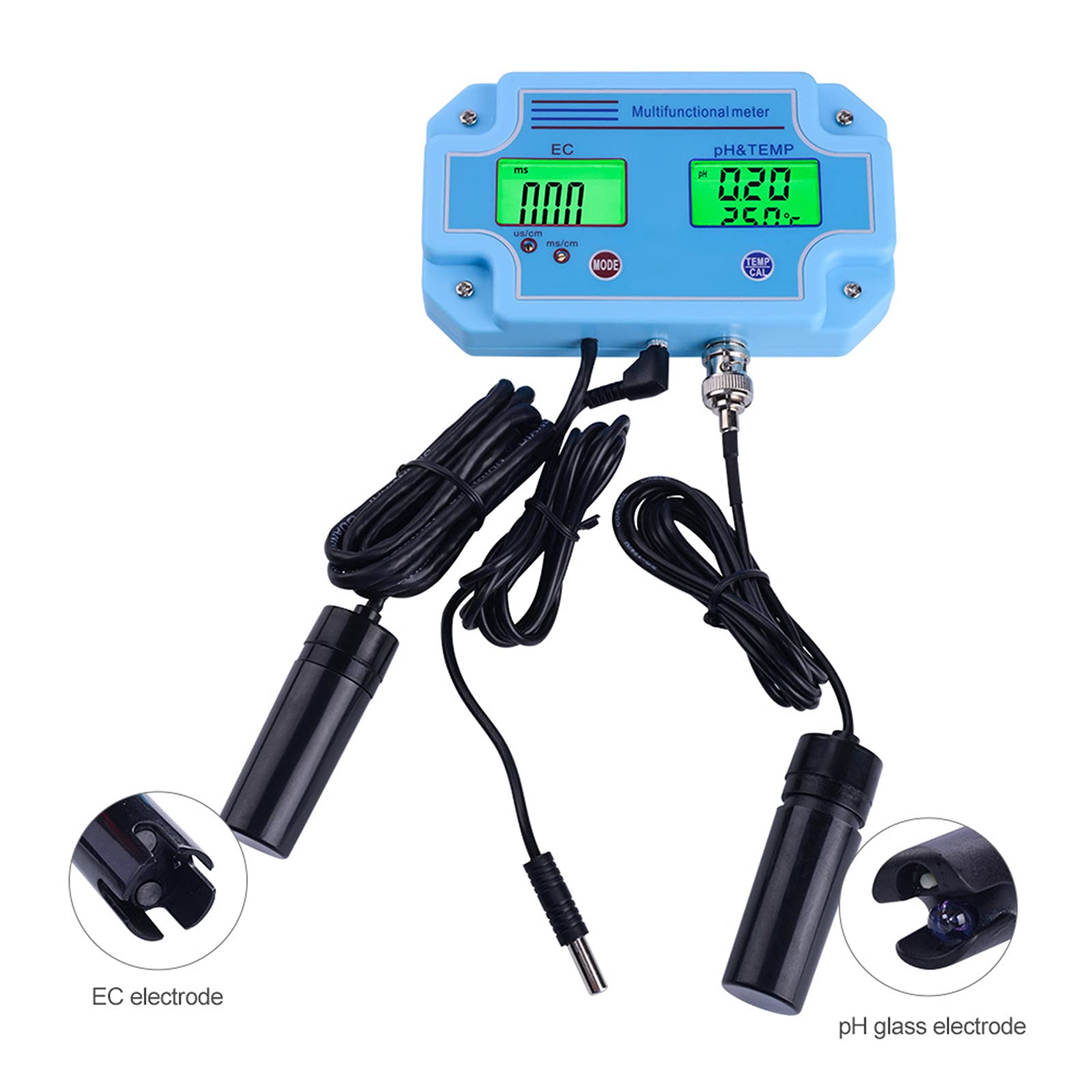 Comprobador digital LED PH y EC con herramienta de equipo de monitoreo de alta precisión 2 en 1
