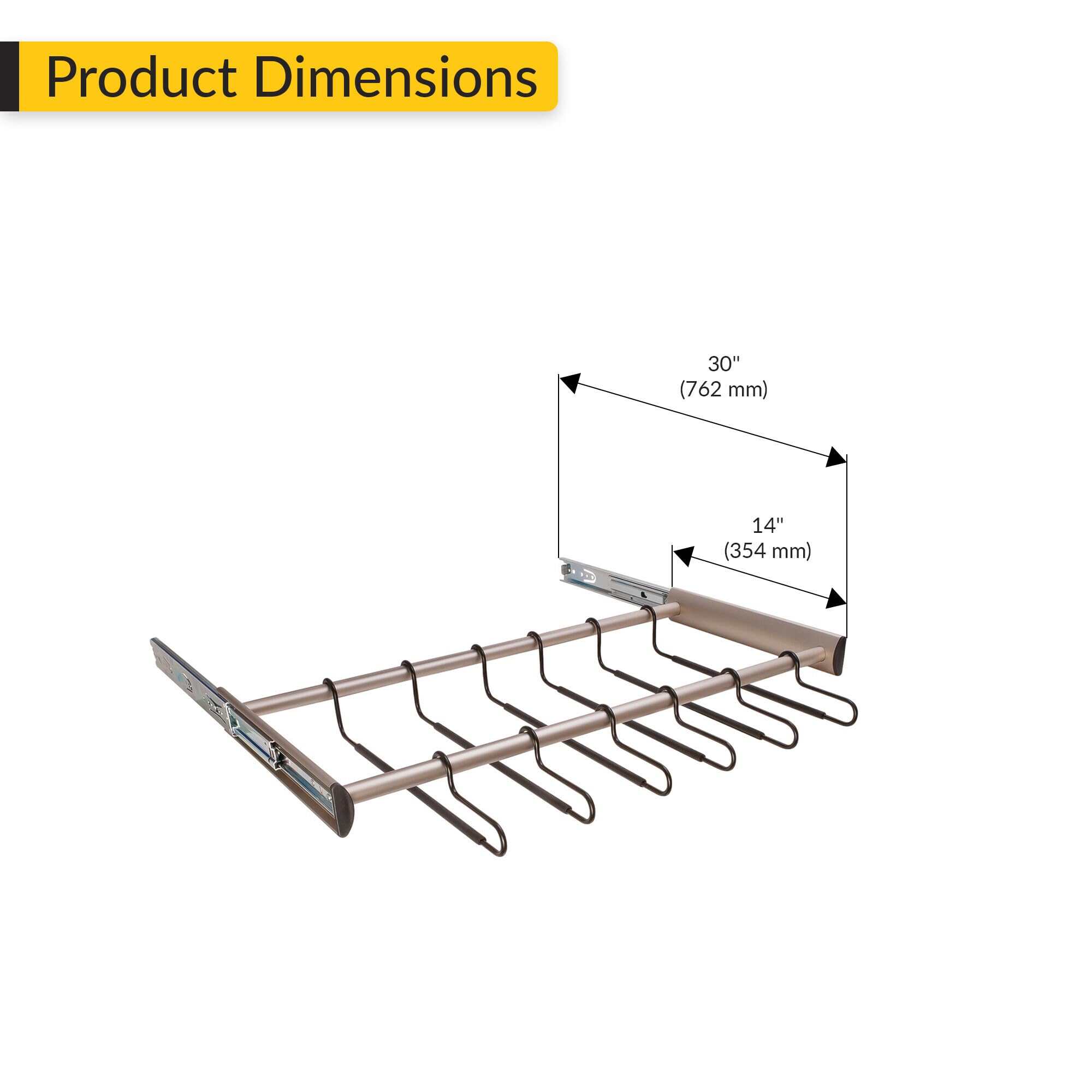 Brixwell QIMN-001 Hanger Pants Rack Pull Out Anodized Finish