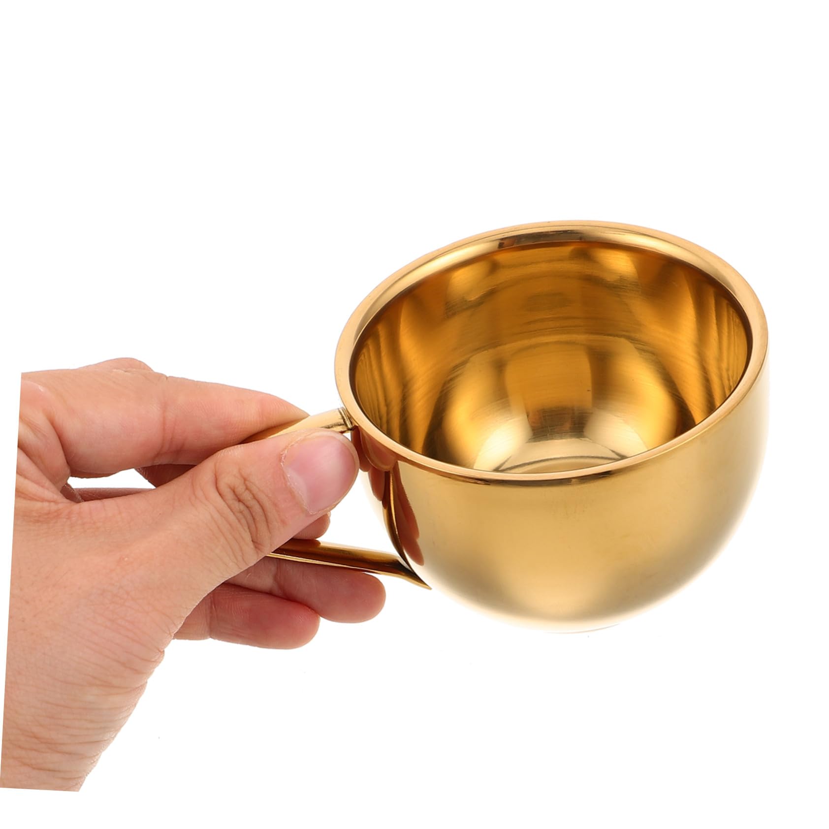 Hemobllo Tazza da Caffè in Acciaio Inox Doppia Parete 200ml Argento | Set da 1 Pezzo con Cucchiaio e Piattino, Adatto per Latte e Tè, per Riunioni e Uso Quotidiano