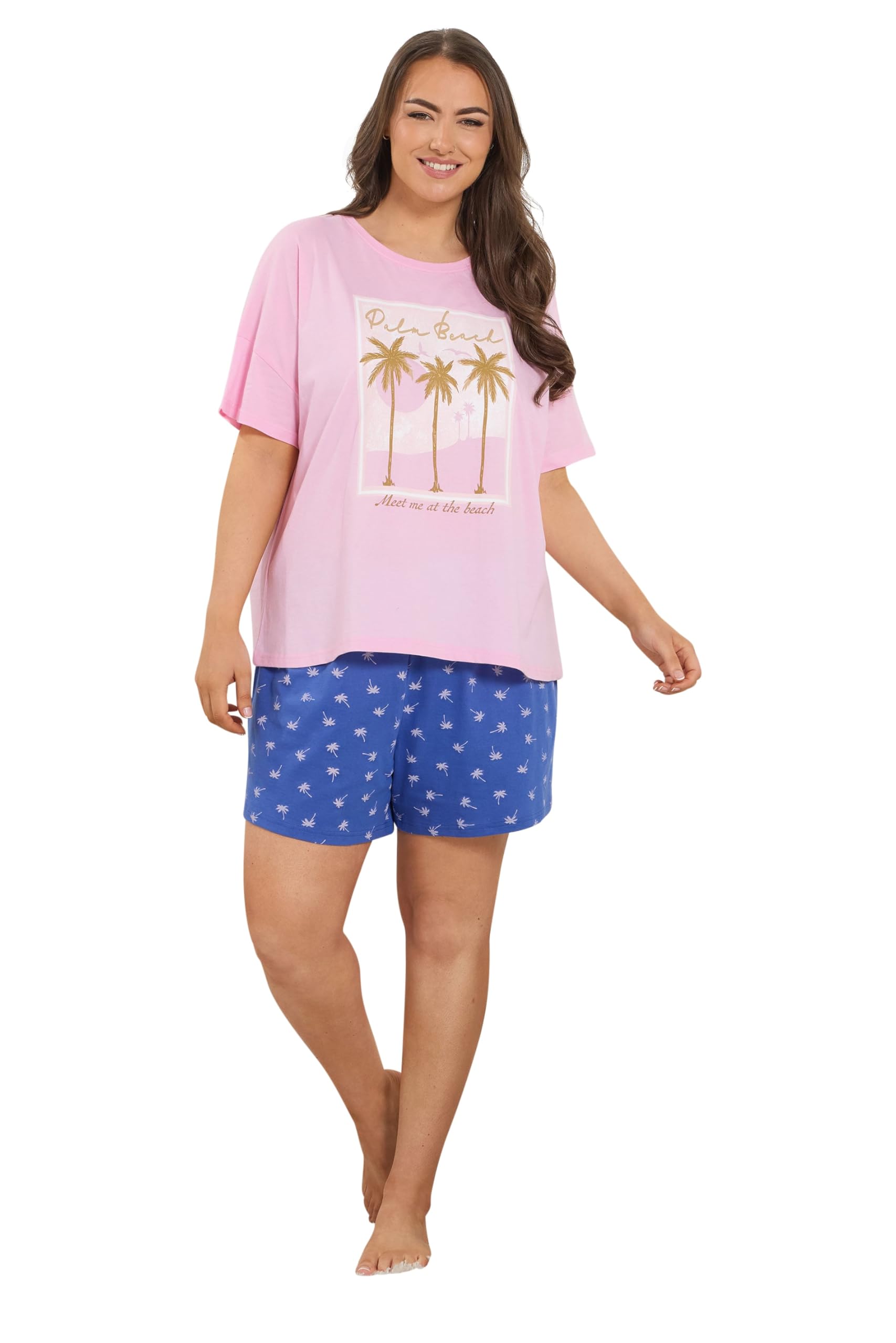 Yours Women's Slogan Pyjama Top in Light Pink | Size: 22-24