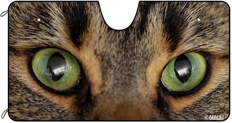 Cat Eyes Windshield Sun Shade Funny Animal Car Front Windows Sunshade for SUV Truck Sun Visor Protector Blocks UV Rays 51 x 26.8 Inch Style 1