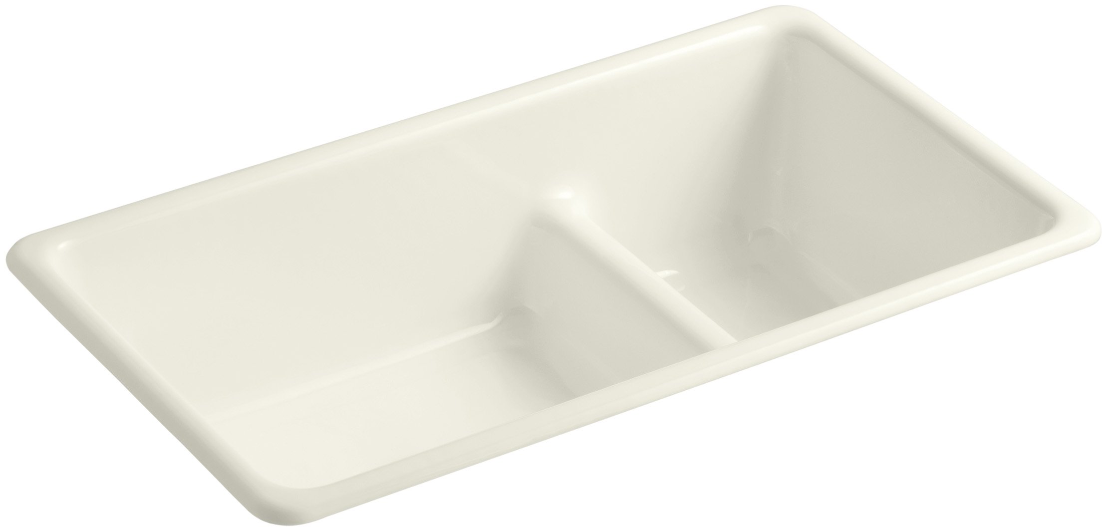 Kohler K-6625-96 33" 2-Bowl Lg/Med Undermount Kitchen Sink Biscuit